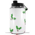 Skin Decal Wrap for Yeti 1 Gallon Jug Christmas Holly Leaves on White - JUG NOT INCLUDED by WraptorSkinz