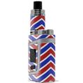 Skin Decal Wraps for Smok AL85 Alien Baby Zig Zag Red White and Blue VAPE NOT INCLUDED