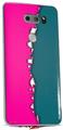 WraptorSkinz Skin Decal Wrap compatible with LG V30 Ripped Colors Hot Pink Seafoam Green