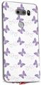 WraptorSkinz Skin Decal Wrap compatible with LG V30 Pastel Butterflies Purple on White