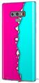 Decal style Skin Wrap compatible with Samsung Galaxy Note 9 Ripped Colors Hot Pink Neon Teal