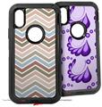 2x Decal style Skin Wrap Set compatible with Otterbox Defender iPhone X and Xs Case - Zig Zag Colors 03 (CASE NOT INCLUDED)