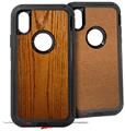 2x Decal style Skin Wrap Set compatible with Otterbox Defender iPhone X and Xs Case - Wood Grain - Oak 01 (CASE NOT INCLUDED)