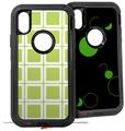 2x Decal style Skin Wrap Set compatible with Otterbox Defender iPhone X and Xs Case - Squared Sage Green (CASE NOT INCLUDED)