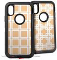 2x Decal style Skin Wrap Set compatible with Otterbox Defender iPhone X and Xs Case - Squared Peach (CASE NOT INCLUDED)