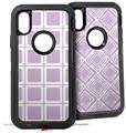 2x Decal style Skin Wrap Set compatible with Otterbox Defender iPhone X and Xs Case - Squared Lavender (CASE NOT INCLUDED)