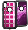 2x Decal style Skin Wrap Set compatible with Otterbox Defender iPhone X and Xs Case - Squared Fushia Hot Pink (CASE NOT INCLUDED)