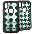 2x Decal style Skin Wrap Set compatible with Otterbox Defender iPhone X and Xs Case - Boxed Hunter Green (CASE NOT INCLUDED)