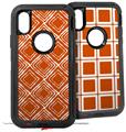 2x Decal style Skin Wrap Set compatible with Otterbox Defender iPhone X and Xs Case - Wavey Burnt Orange (CASE NOT INCLUDED)