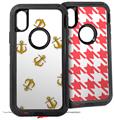 2x Decal style Skin Wrap Set compatible with Otterbox Defender iPhone X and Xs Case - Anchors Away White (CASE NOT INCLUDED)