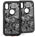 2x Decal style Skin Wrap Set compatible with Otterbox Defender iPhone X and Xs Case - Marble Granite 02 Speckled Black Gray (CASE NOT INCLUDED)