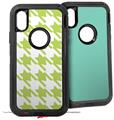 2x Decal style Skin Wrap Set compatible with Otterbox Defender iPhone X and Xs Case - Houndstooth Sage Green (CASE NOT INCLUDED)