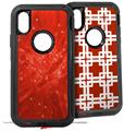 2x Decal style Skin Wrap Set compatible with Otterbox Defender iPhone X and Xs Case - Stardust Red (CASE NOT INCLUDED)