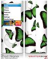 iPod Nano 4G Skin Butterflies Green