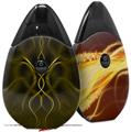 Skin Decal Wrap 2 Pack compatible with Suorin Drop Abstract 01 Yellow VAPE NOT INCLUDED