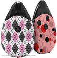 Skin Decal Wrap 2 Pack compatible with Suorin Drop Argyle Pink and Gray VAPE NOT INCLUDED