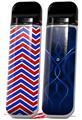 Skin Decal Wrap 2 Pack for Smok Novo v1 Zig Zag Red White and Blue VAPE NOT INCLUDED