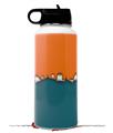 Skin Wrap Decal compatible with Hydro Flask Wide Mouth Bottle 32oz Ripped Colors Orange Seafoam Green (BOTTLE NOT INCLUDED)