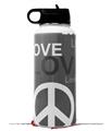 Skin Wrap Decal compatible with Hydro Flask Wide Mouth Bottle 32oz Love and Peace Gray (BOTTLE NOT INCLUDED)