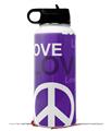 Skin Wrap Decal compatible with Hydro Flask Wide Mouth Bottle 32oz Love and Peace Purple (BOTTLE NOT INCLUDED)