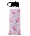 Skin Wrap Decal compatible with Hydro Flask Wide Mouth Bottle 32oz Flamingos on Pink (BOTTLE NOT INCLUDED)