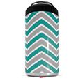 WraptorSkinz Skin Decal Wrap compatible with Yeti 16oz Tal Colster Can Cooler Insulator Zig Zag Teal and Gray (COOLER NOT INCLUDED)