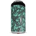 WraptorSkinz Skin Decal Wrap compatible with Yeti 16oz Tal Colster Can Cooler Insulator Scattered Skulls Seafoam Green (COOLER NOT INCLUDED)