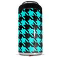 WraptorSkinz Skin Decal Wrap compatible with Yeti 16oz Tal Colster Can Cooler Insulator Houndstooth Neon Teal on Black (COOLER NOT INCLUDED)