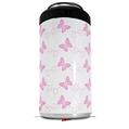 WraptorSkinz Skin Decal Wrap compatible with Yeti 16oz Tal Colster Can Cooler Insulator Pastel Butterflies Pink on White (COOLER NOT INCLUDED)