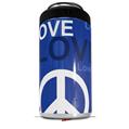 WraptorSkinz Skin Decal Wrap compatible with Yeti 16oz Tal Colster Can Cooler Insulator Love and Peace Blue (COOLER NOT INCLUDED)
