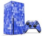 WraptorSkinz Skin Wrap compatible with the 2020 XBOX Series X Console and Controller Triangle Mosaic Blue (XBOX NOT INCLUDED)