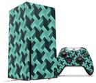 WraptorSkinz Skin Wrap compatible with the 2020 XBOX Series X Console and Controller Retro Houndstooth Seafoam Green (XBOX NOT INCLUDED)