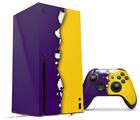 WraptorSkinz Skin Wrap compatible with the 2020 XBOX Series X Console and Controller Ripped Colors Purple Yellow (XBOX NOT INCLUDED)