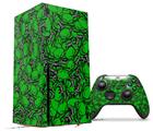 WraptorSkinz Skin Wrap compatible with the 2020 XBOX Series X Console and Controller Scattered Skulls Green (XBOX NOT INCLUDED)
