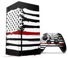 WraptorSkinz Skin Wrap compatible with the 2020 XBOX Series X Console and Controller Brushed USA American Flag Red Line (XBOX NOT INCLUDED)