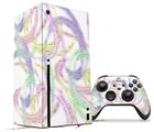 WraptorSkinz Skin Wrap compatible with the 2020 XBOX Series X Console and Controller Neon Swoosh on White (XBOX NOT INCLUDED)