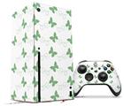 WraptorSkinz Skin Wrap compatible with the 2020 XBOX Series X Console and Controller Pastel Butterflies Green on White (XBOX NOT INCLUDED)