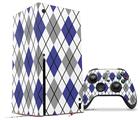 WraptorSkinz Skin Wrap compatible with the 2020 XBOX Series X Console and Controller Argyle Blue and Gray (XBOX NOT INCLUDED)