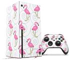 WraptorSkinz Skin Wrap compatible with the 2020 XBOX Series X Console and Controller Flamingos on White (XBOX NOT INCLUDED)
