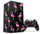 WraptorSkinz Skin Wrap compatible with the 2020 XBOX Series X Console and Controller Flamingos on Black (XBOX NOT INCLUDED)