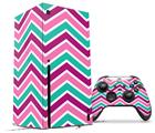 WraptorSkinz Skin Wrap compatible with the 2020 XBOX Series X Console and Controller Zig Zag Teal Pink Purple (XBOX NOT INCLUDED)