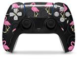 WraptorSkinz Skin Wrap compatible with the Sony PS5 DualSense Controller Flamingos on Black (CONTROLLER NOT INCLUDED)