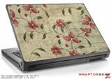 Large Laptop Skin Flowers and Berries Red