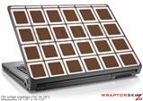 Large Laptop Skin Squared Chocolate Brown