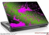 Large Laptop Skin Halftone Splatter Hot Pink Green