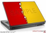 Large Laptop Skin Ripped Colors Red Yellow