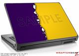 Large Laptop Skin Ripped Colors Purple Yellow