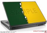 Large Laptop Skin Ripped Colors Green Yellow