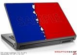 Large Laptop Skin Ripped Colors Blue Red