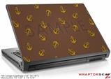 Large Laptop Skin Anchors Away Chocolate Brown